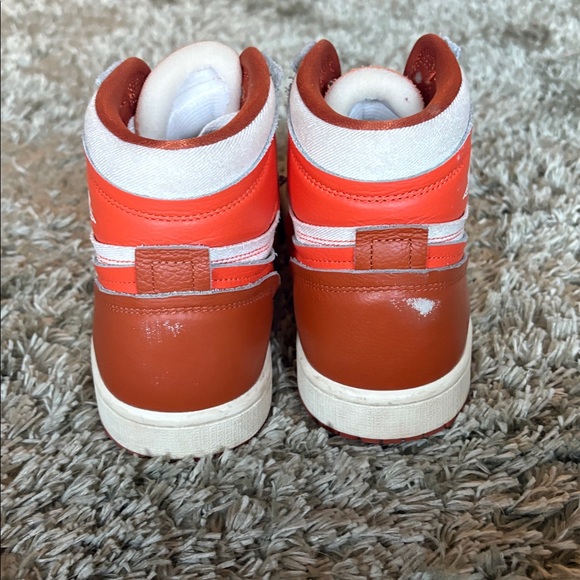 Nike High-Top Sneakers in Orange and White 8.5 - Picture 8 of 9